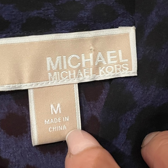 Michael Michael Kors Sheer Blue Cheater Print Sz M Women - Picture 6 of 7